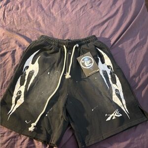 Black Athletic Shorts with White Accents